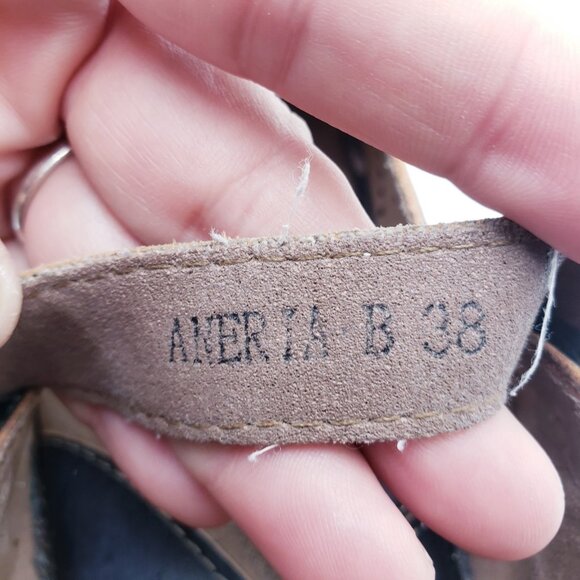 L'Artiste by Spring Step Aneria Black Leather Buckled Clogs Slip On Open Back 38 - Picture 9 of 10